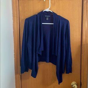 Women’s Large: Crop Long Sleeve Navy Blue Cardigan